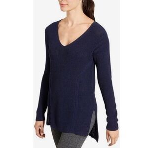 Athleta Highline Navy V-Neck Sweater Tunic